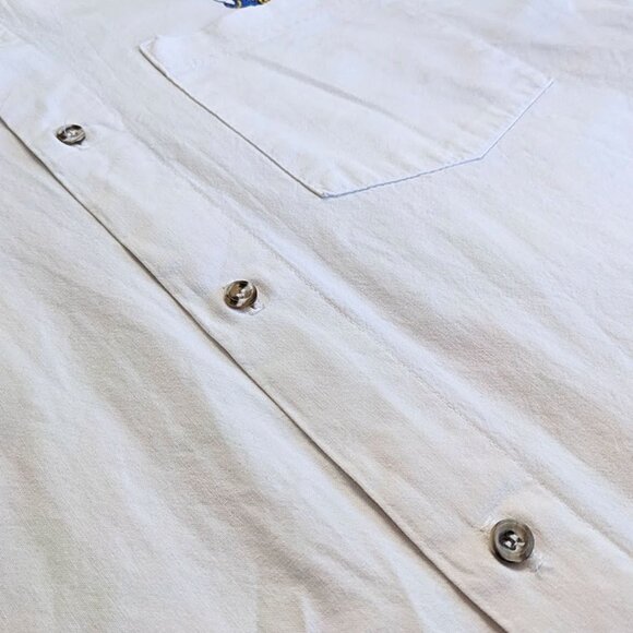 Vtg DISNEY MICKEY UNLIMITED Grumpy Donald White SS Button-Down Shirt Size L - Picture 4 of 5